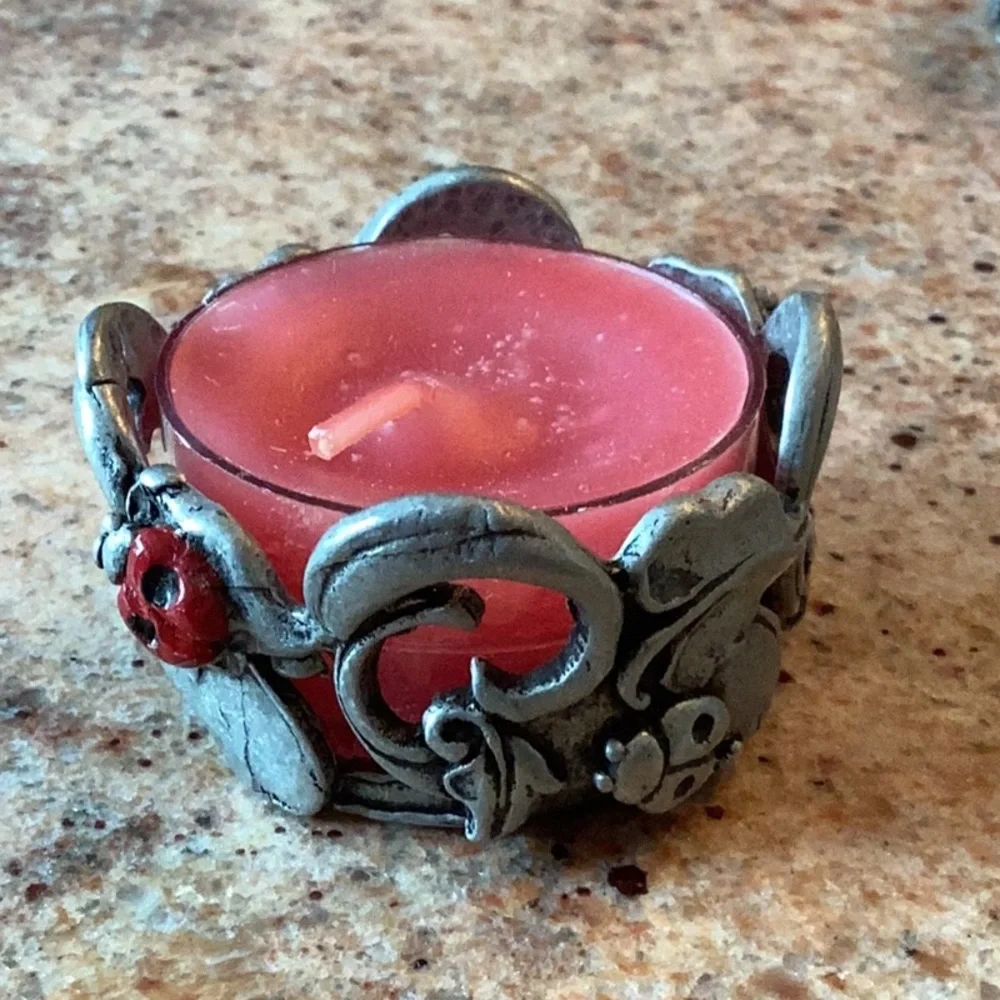 Vintage pewter tea light holders circa 1999